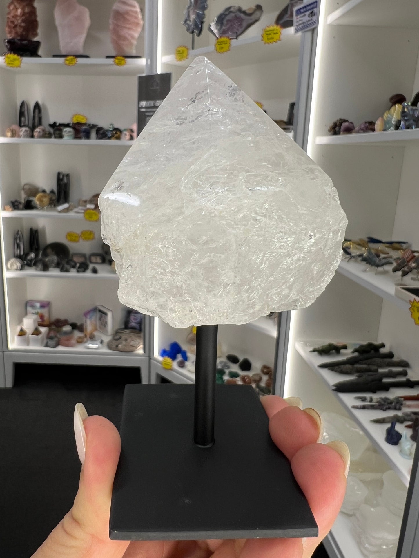 Clear Quartz Point on Stand