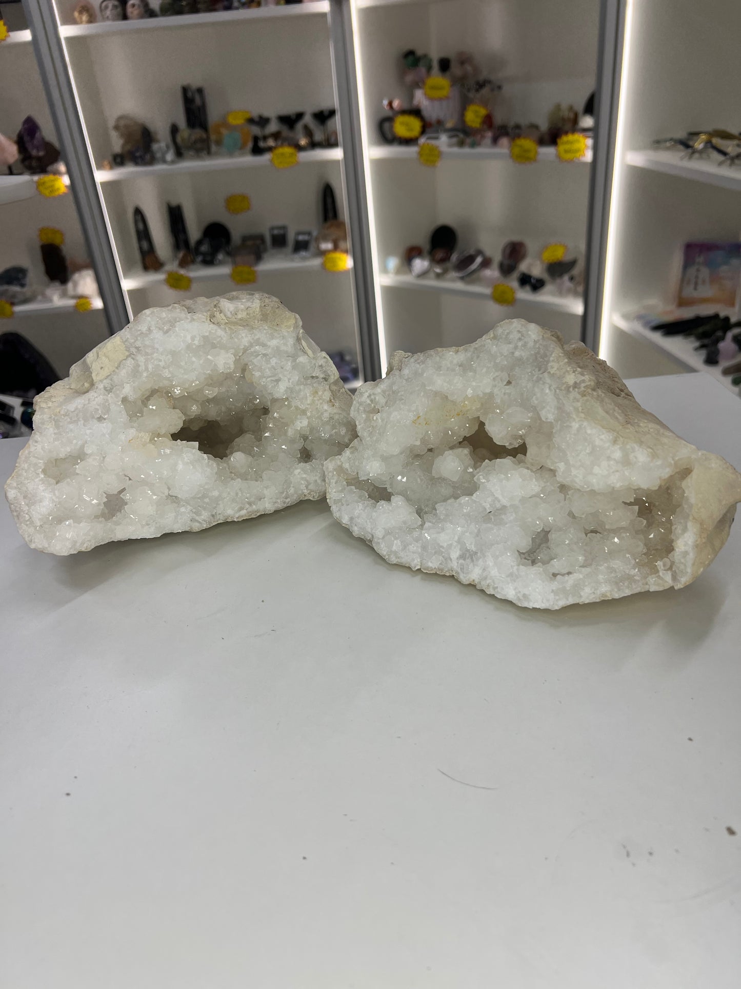 Quartz Geode Pair