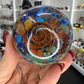 Mixed Crystal Organite Sphere with Stand
