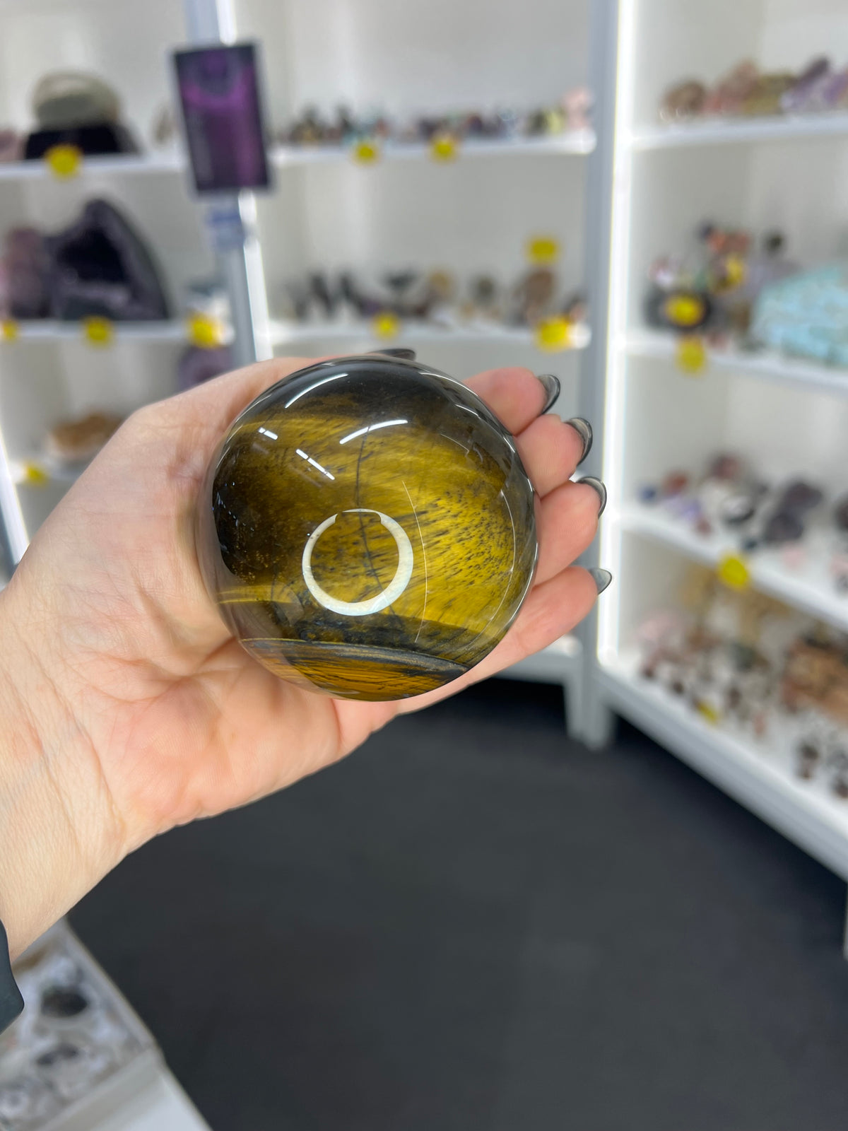 Tigers Eye Sphere on Stand
