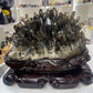 Spectacular Smoky Quartz Cluster on Custom Wooden Stand