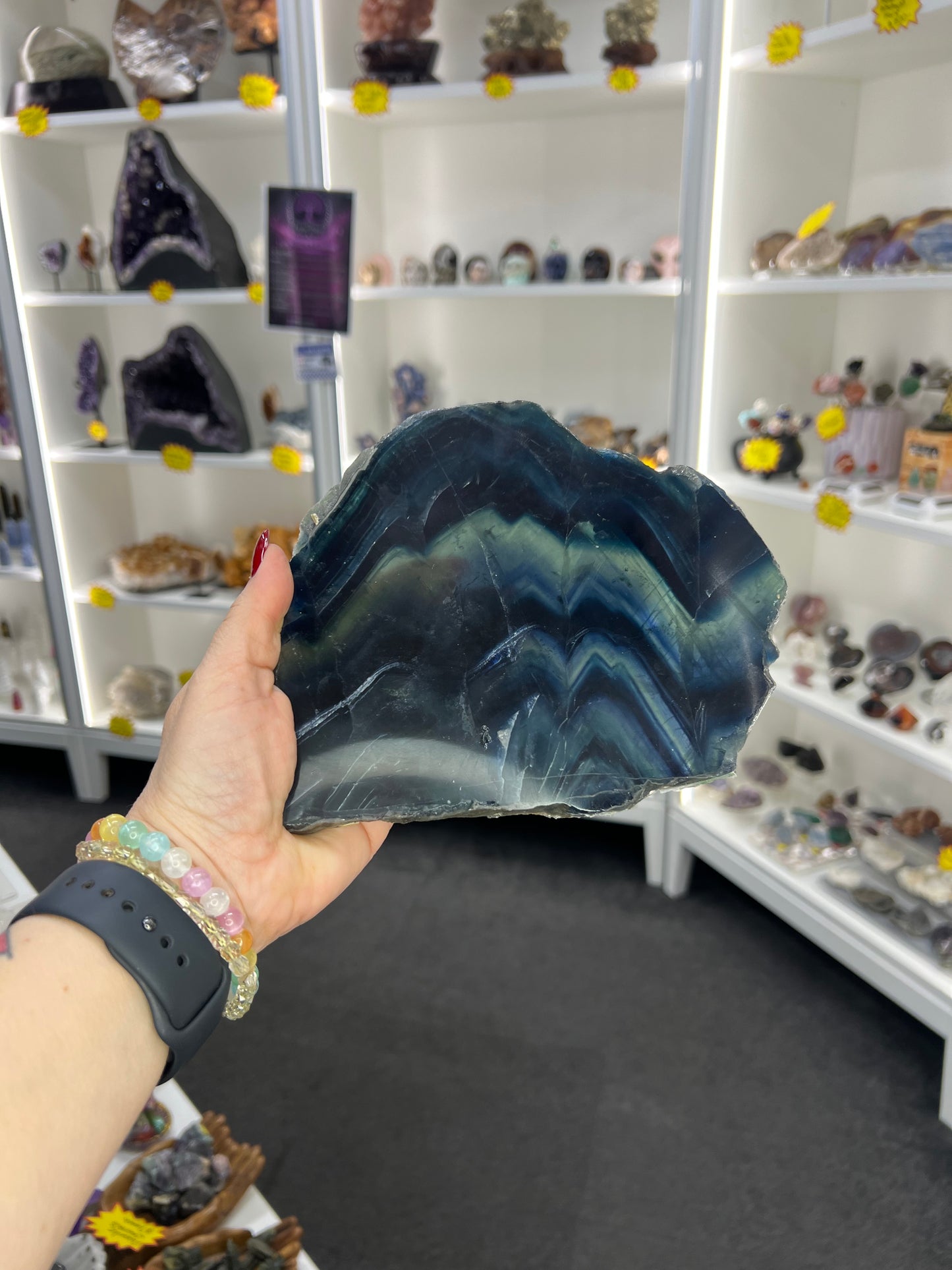 Black Fluorite Slab (UV reactive)