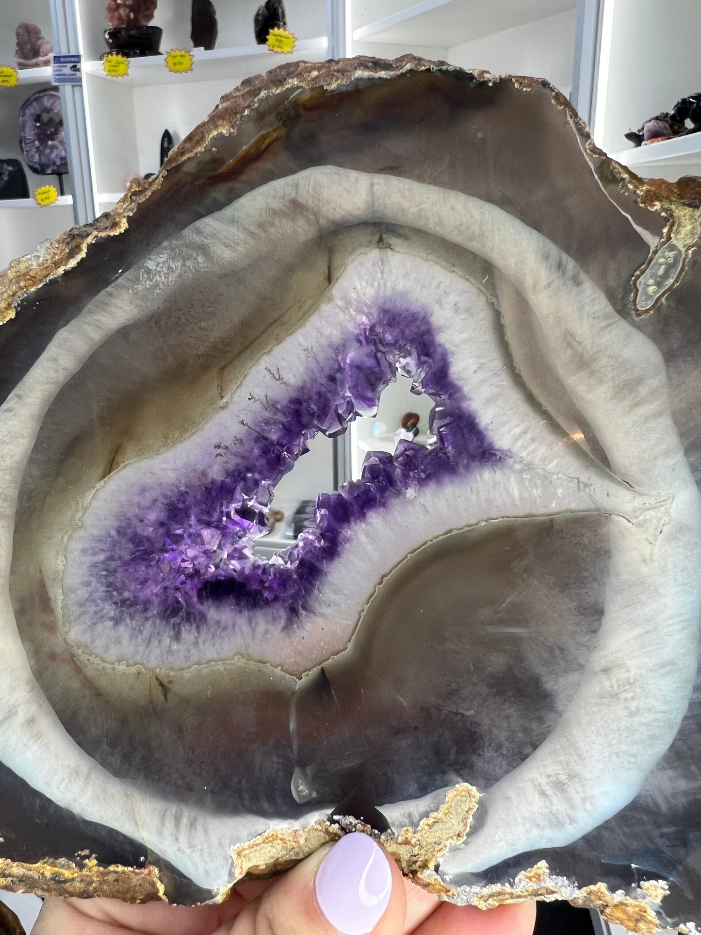 Amethyst / Agate Slab on Stand