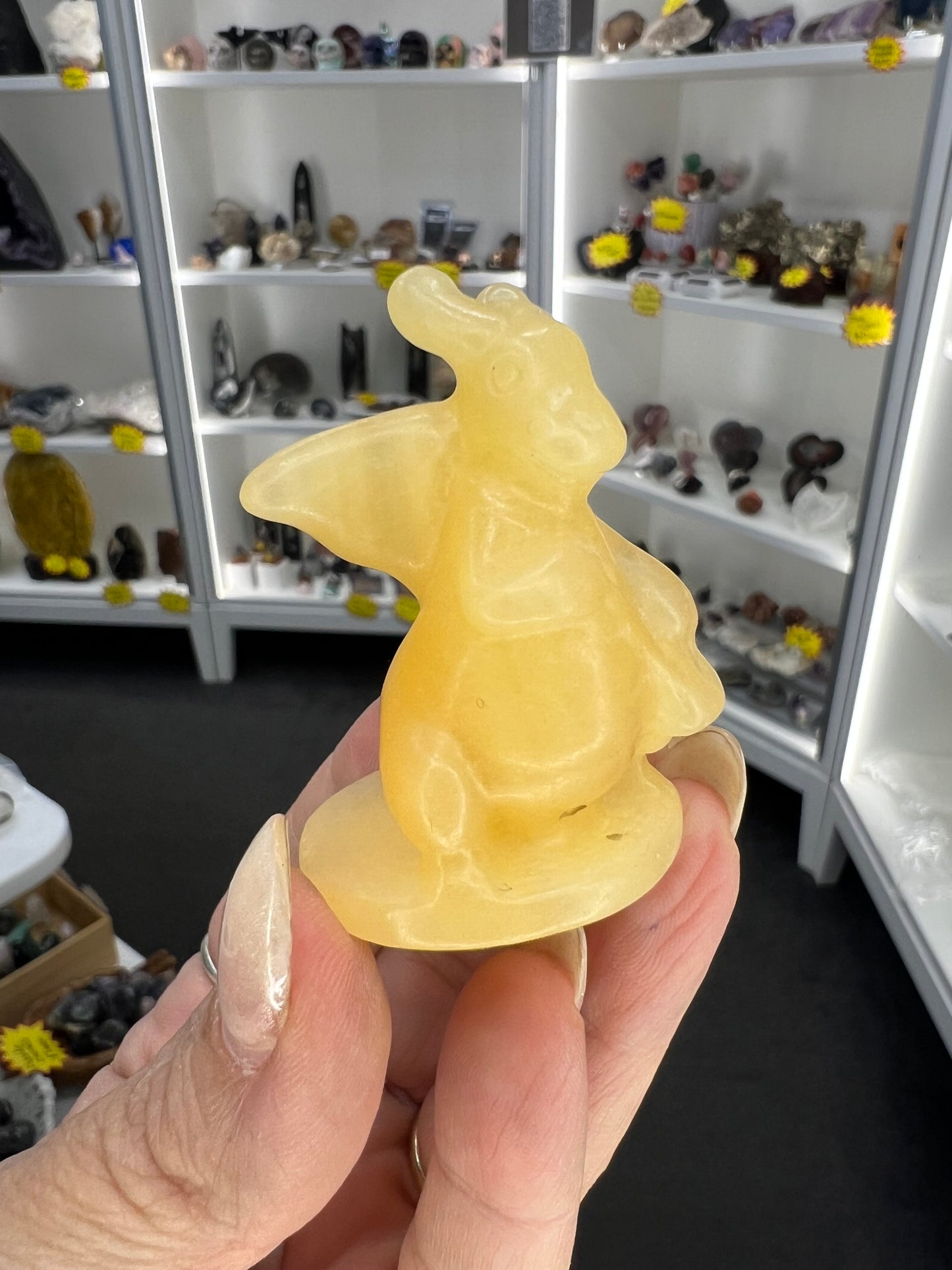 Yellow Calcite Character Carving