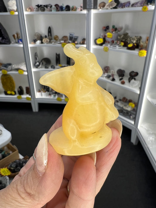 Yellow Calcite Character Carving