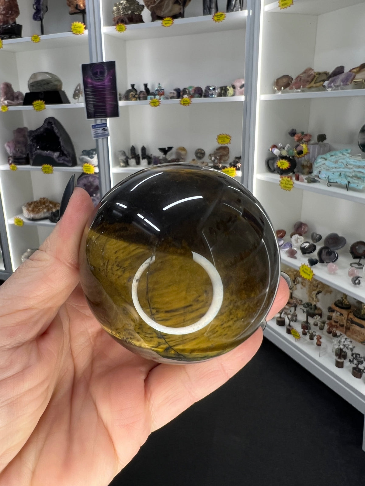 Tigers Eye Sphere on Stand