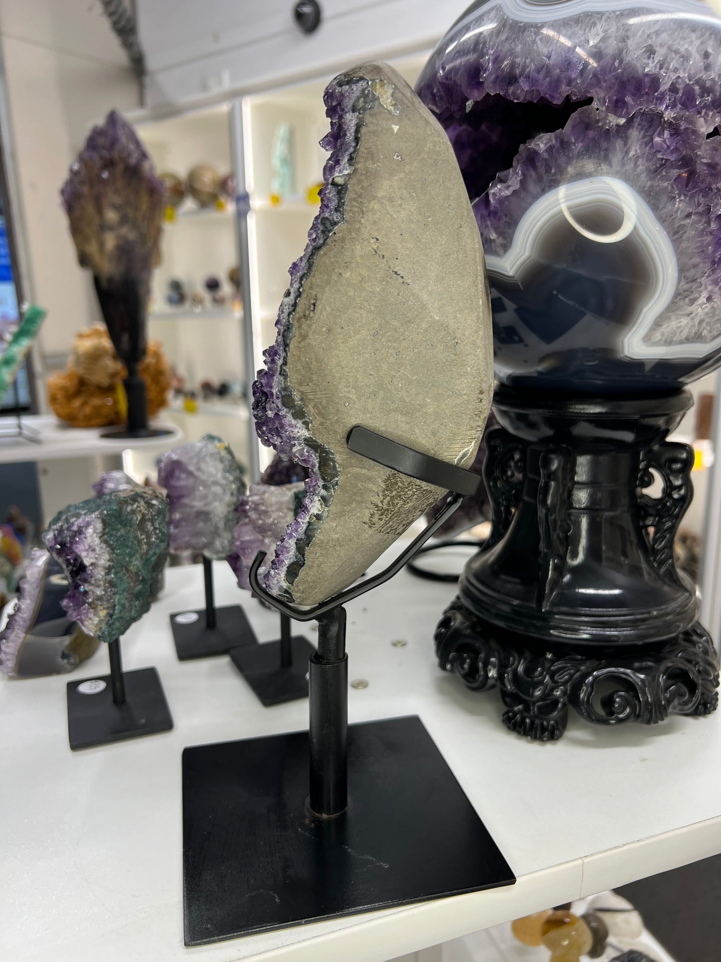 Amethyst Cluster on Rotating Stand