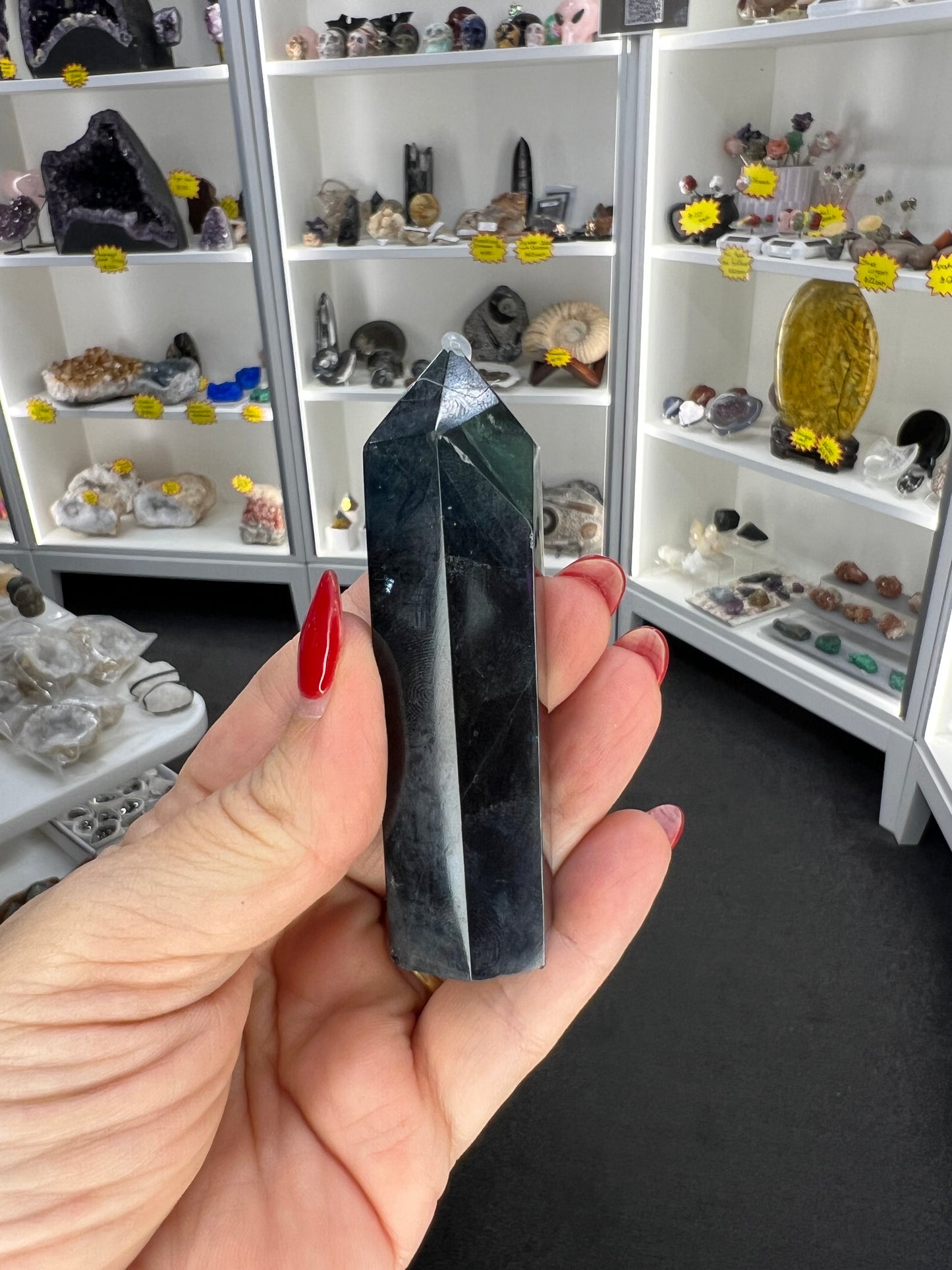 Black Fluorite Tower (UV Reactive)