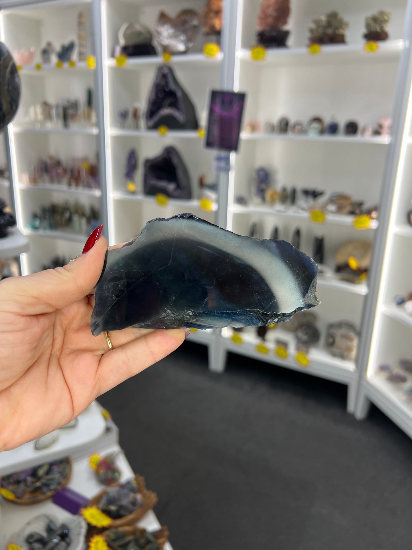 Black Fluorite Slab (UV reactive)