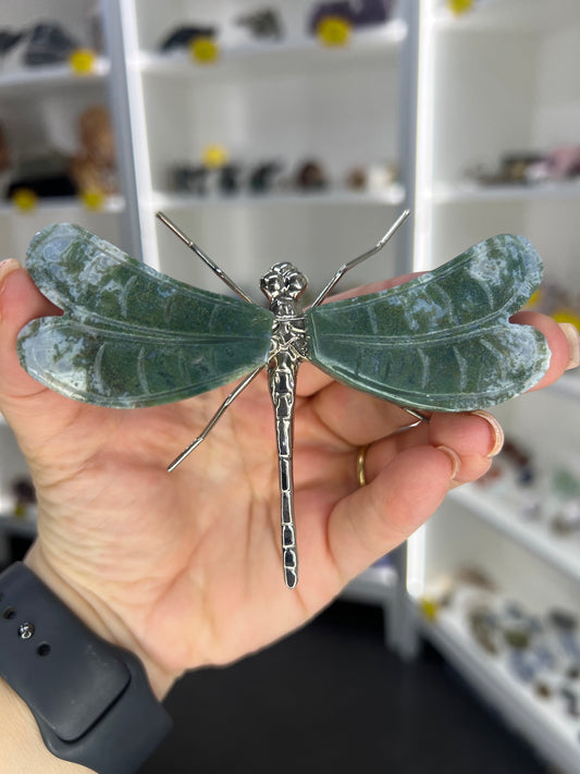 Moss Agate Dragonfly