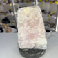 Rose Quartz Lamp on Fossil Orthoceras Base