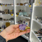 Amethyst Cluster on Gold Elephant