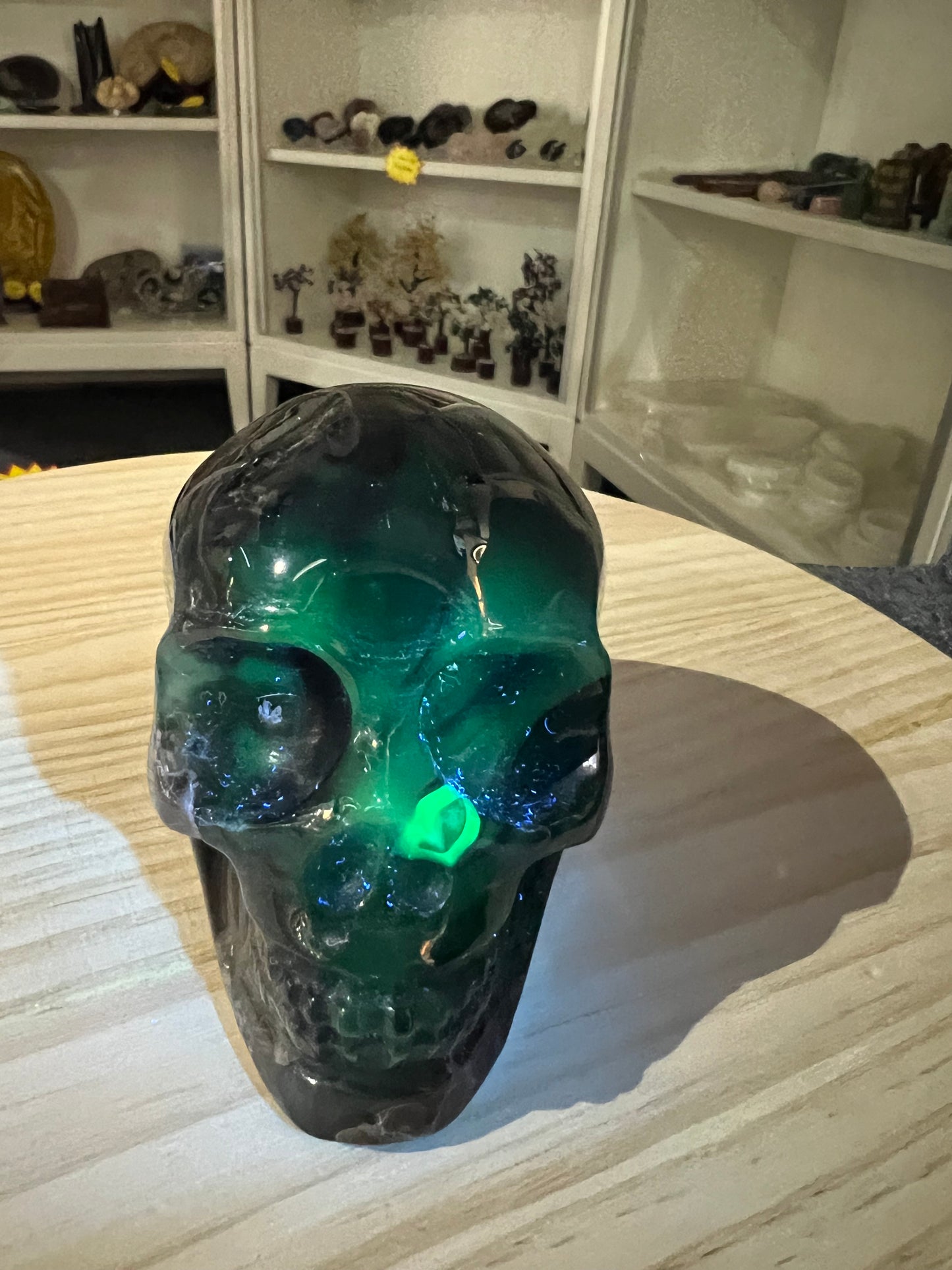 Volcano Agate Skull (UV Reactive)