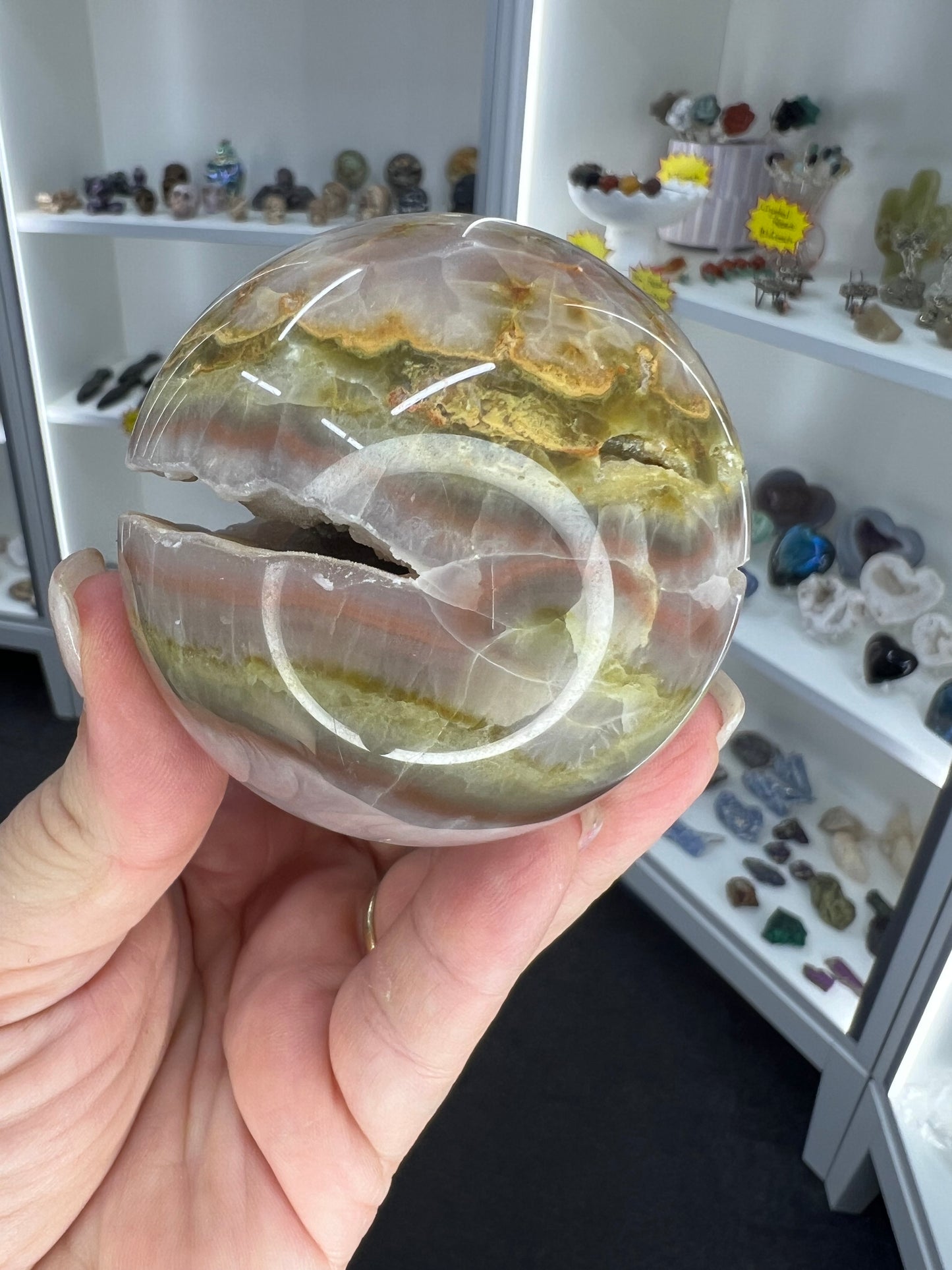 Geode Agate Sphere with Stand