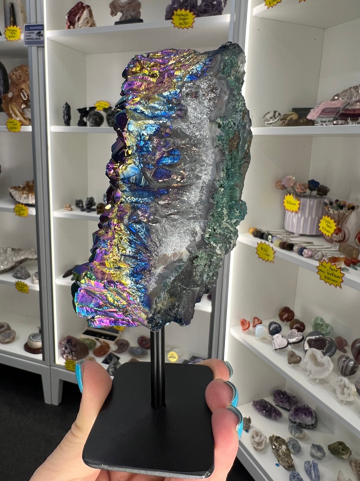 Titanium Amethyst on Stand