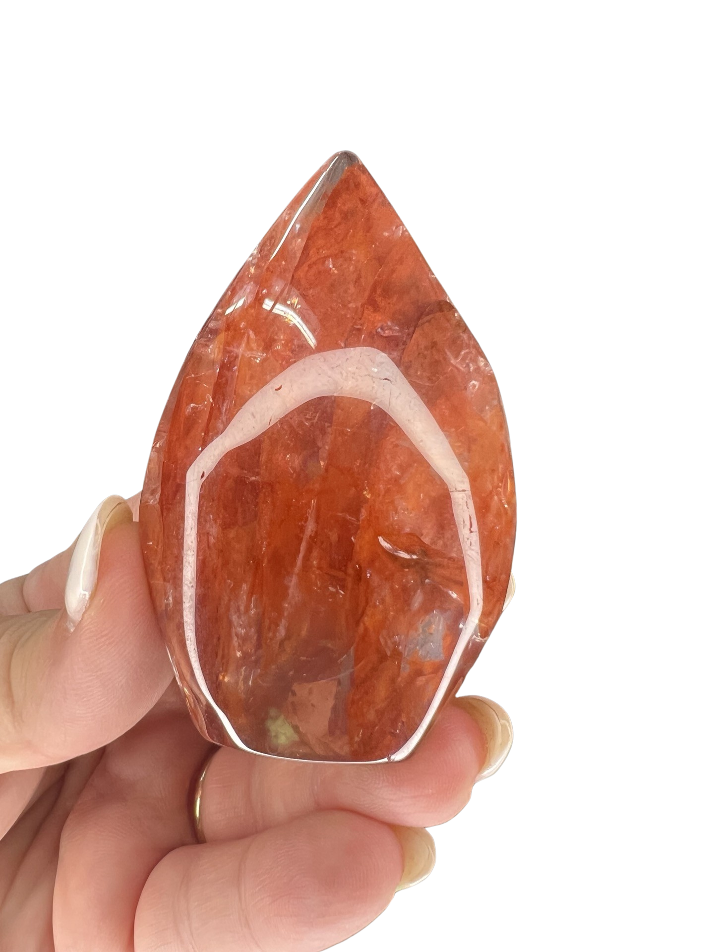 Fire Quartz Freeform with Rainbows