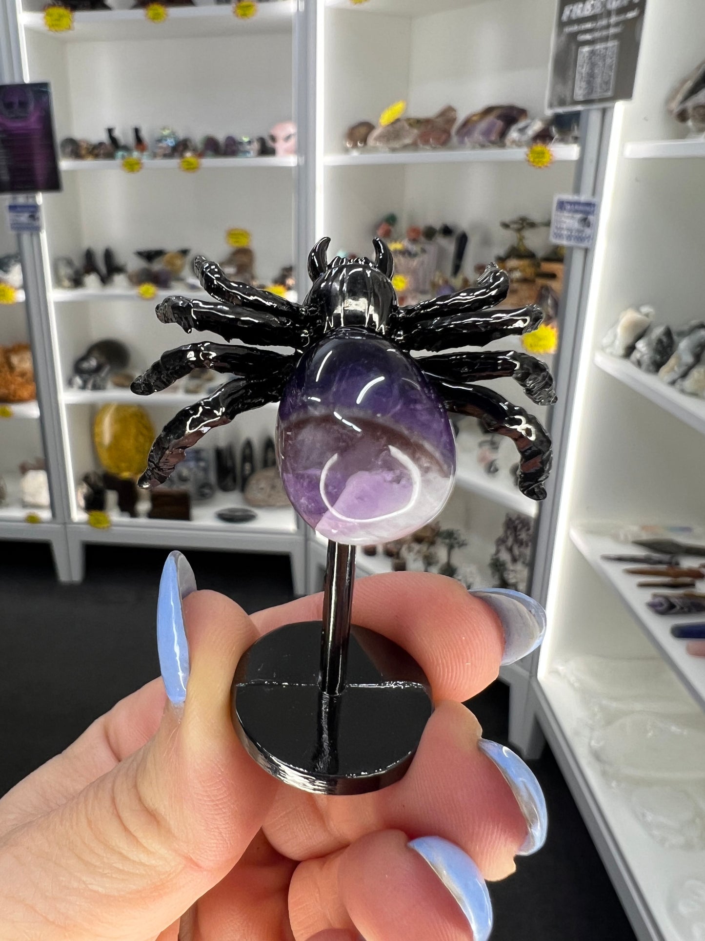 Amethyst Spider on Stand