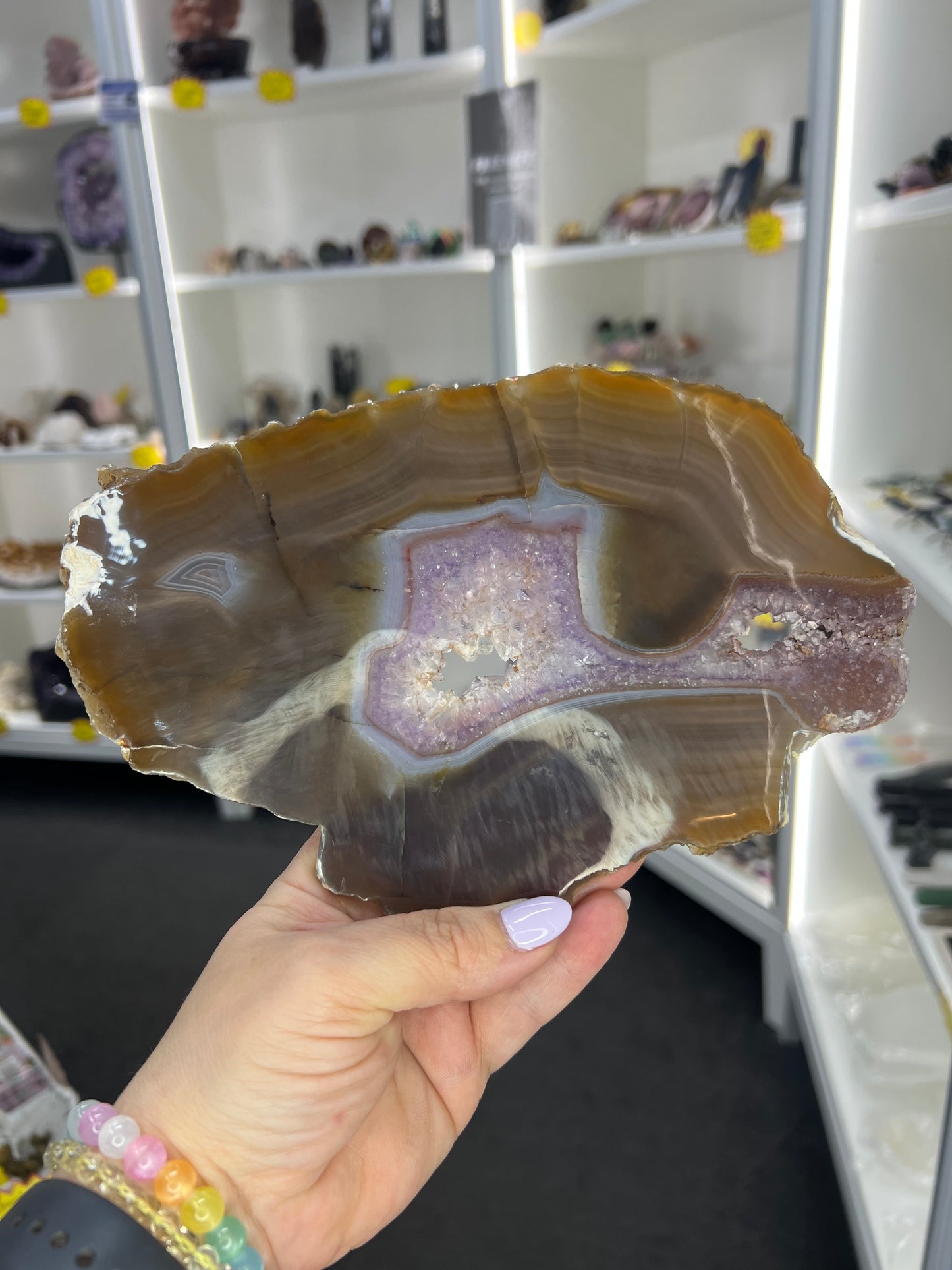 Amethyst / Agate Slab on Stand