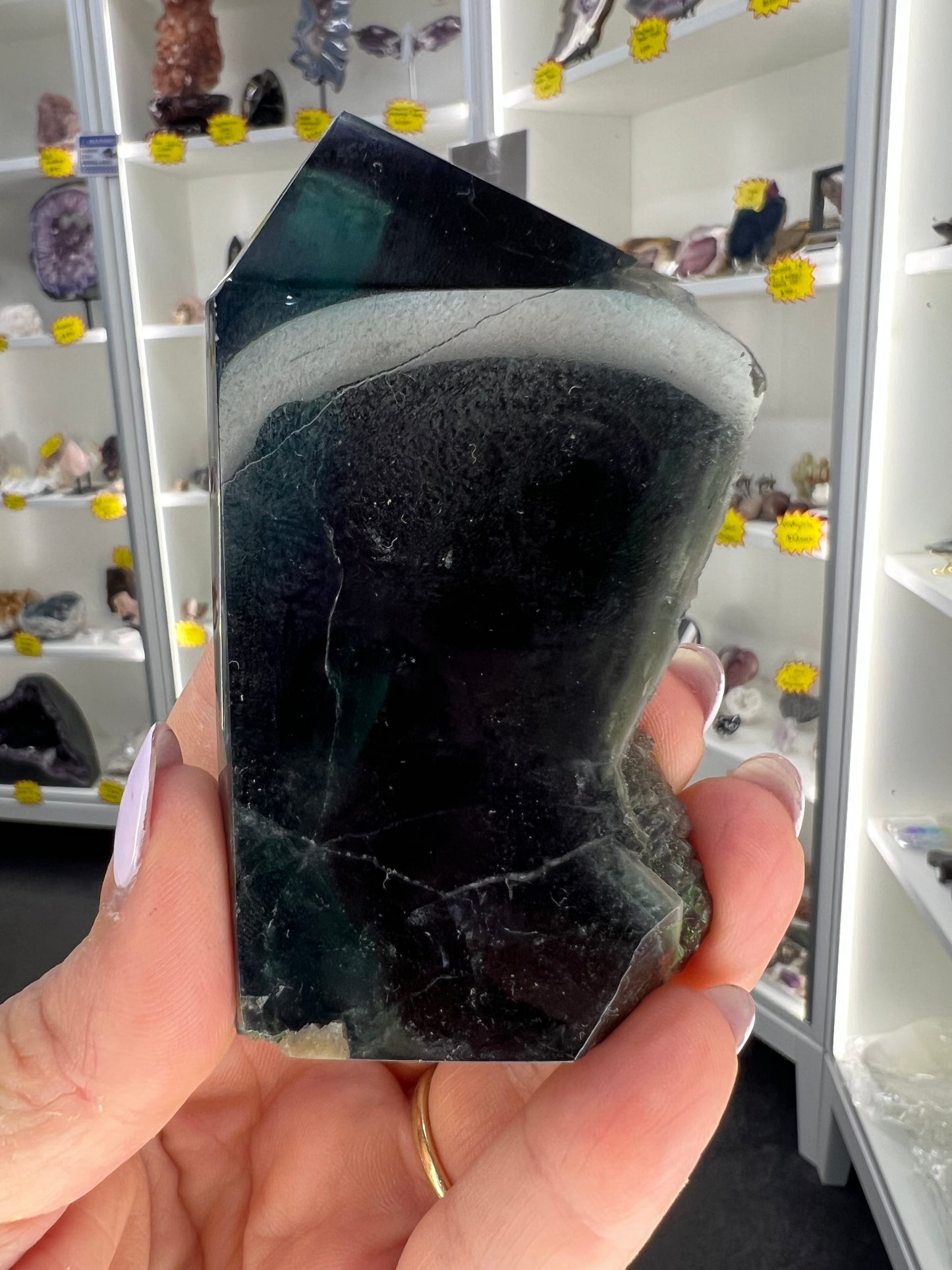 Black Fluorite Tower (UV Reactive)