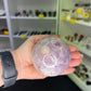 Amethyst x Flower Agate Sphere on Stand