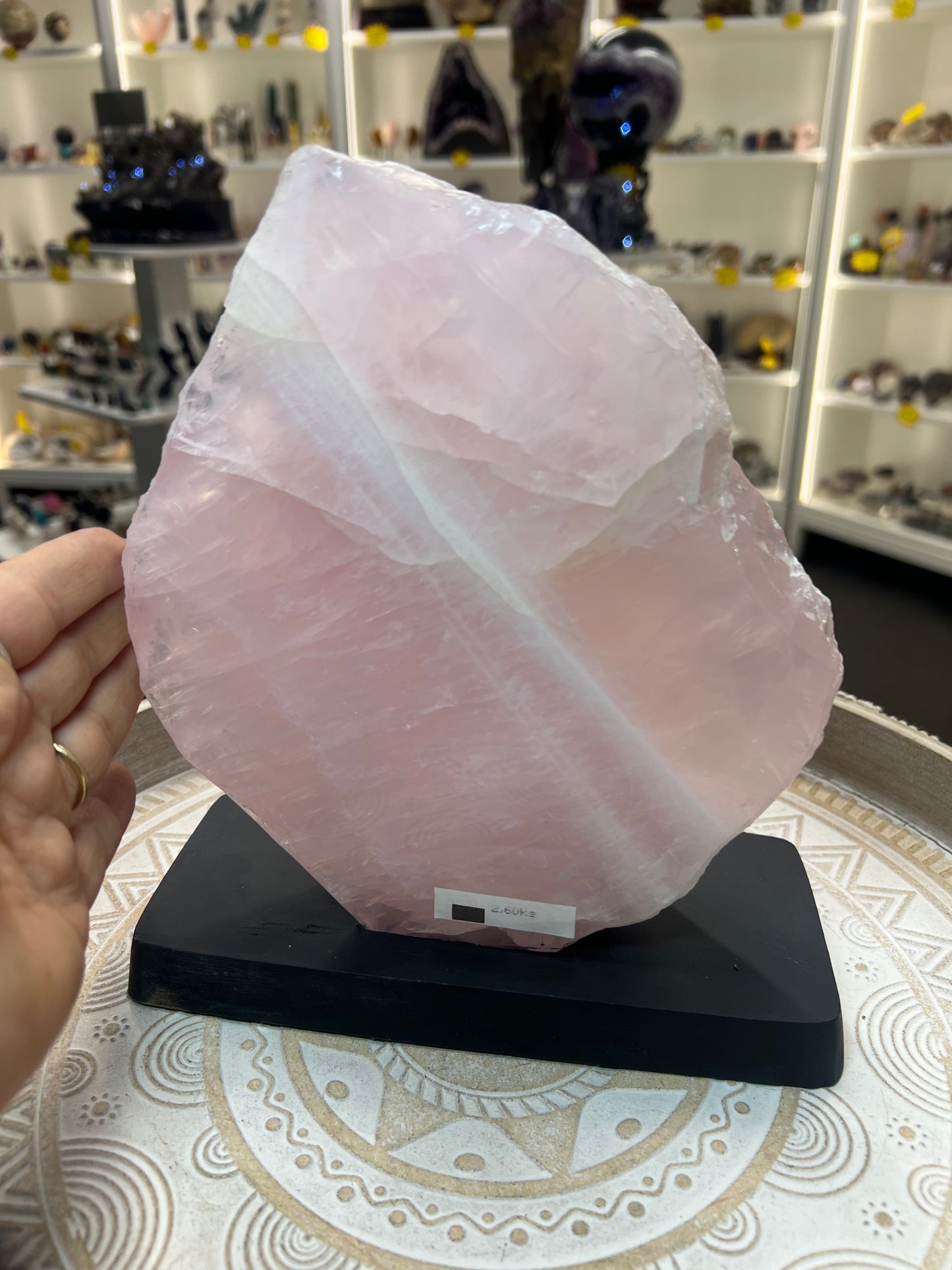 Rose Quartz Slab on Base