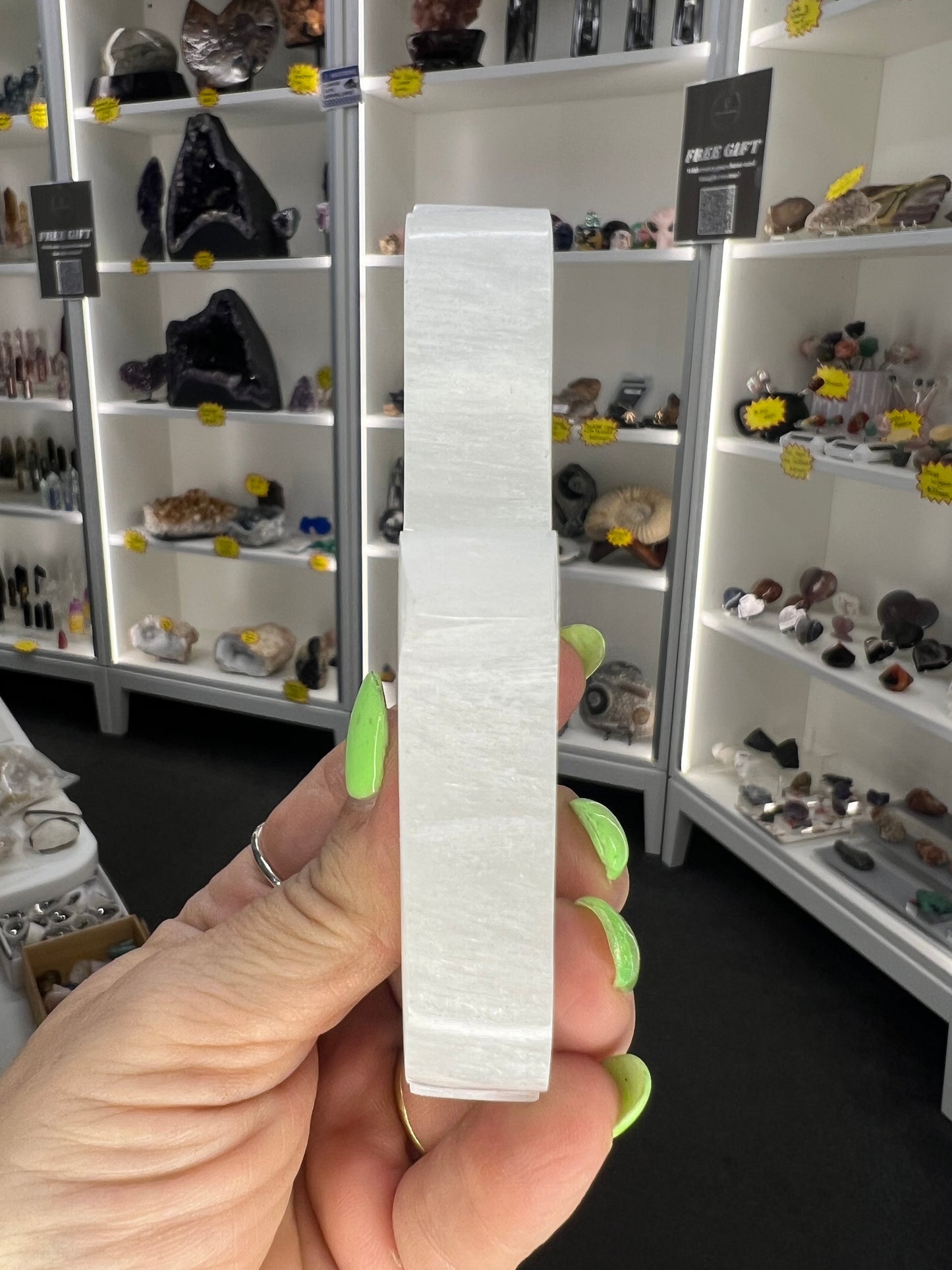 Selenite Hamsa Charging Plate