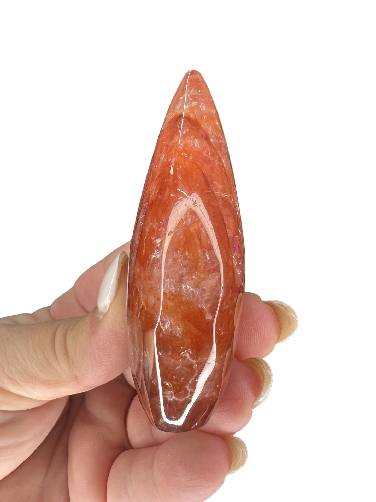 Fire Quartz Freeform with Rainbows