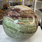 Green Onyx Sphere on Stand