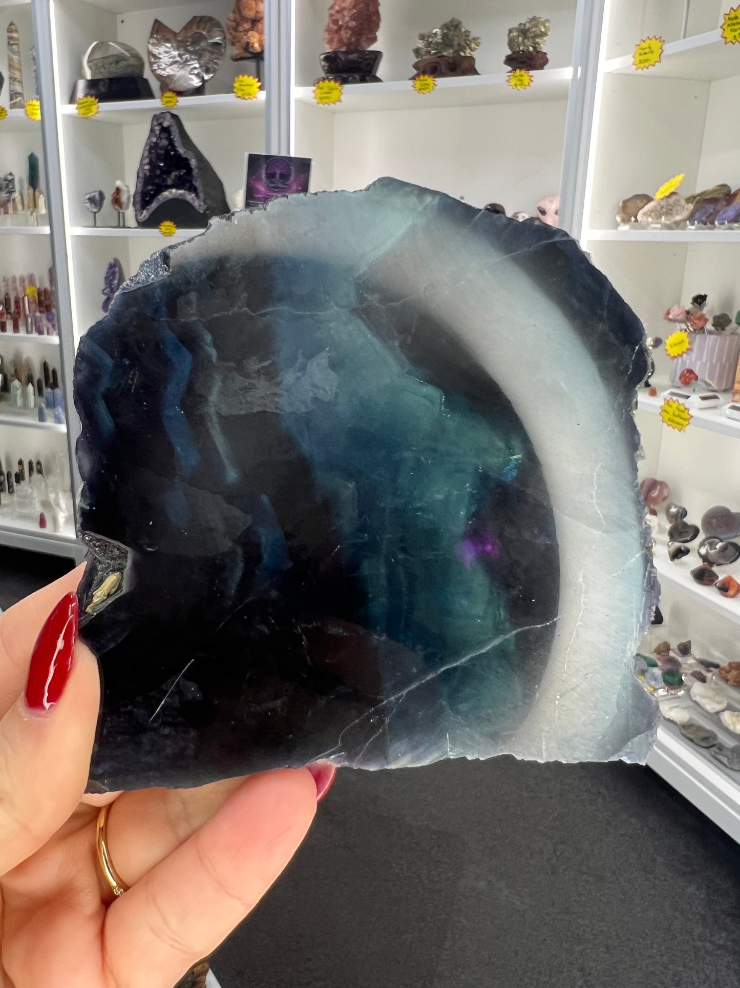 Black Fluorite Slab (UV reactive)