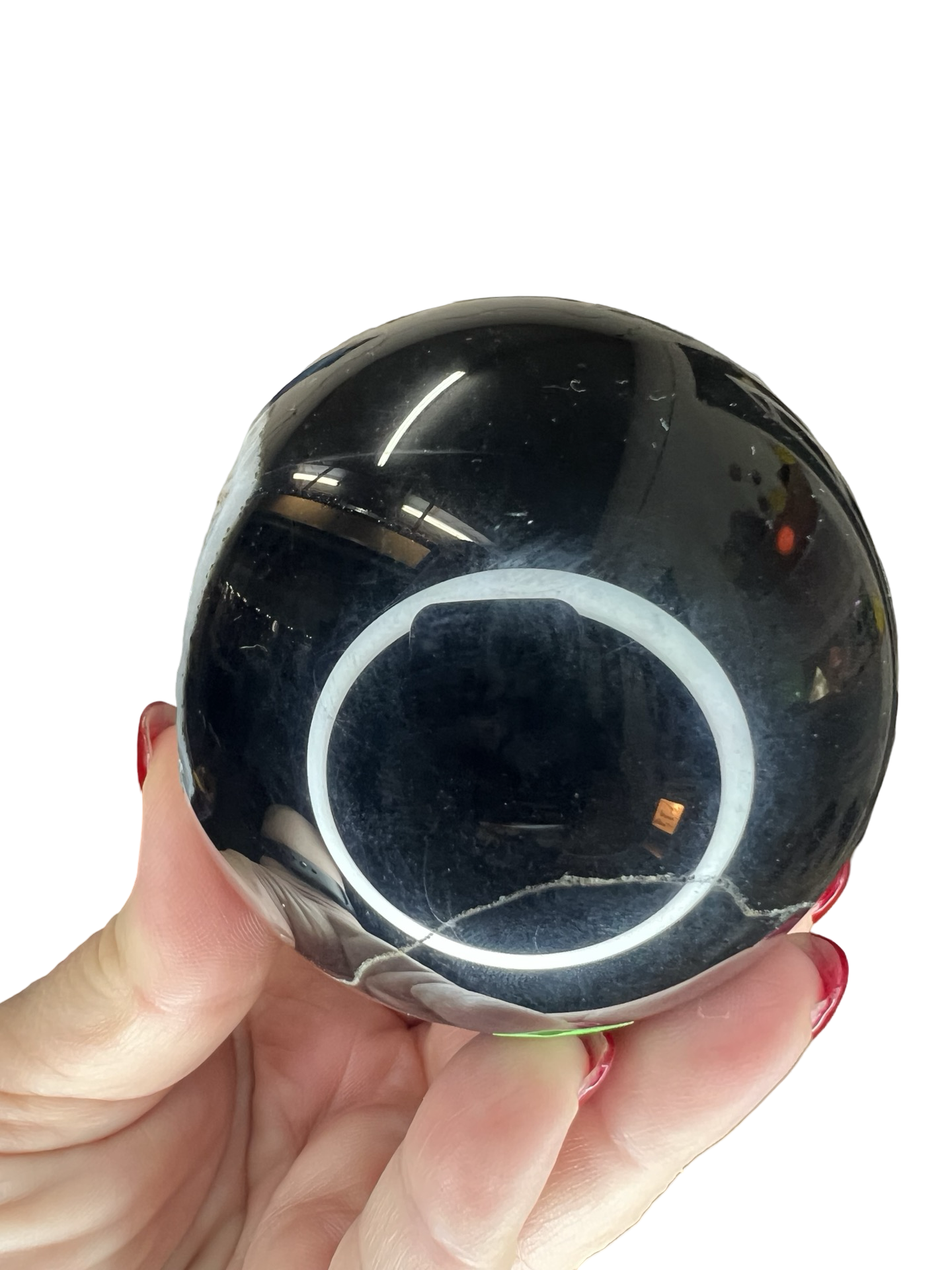 Geode Black Agate Sphere with Stand