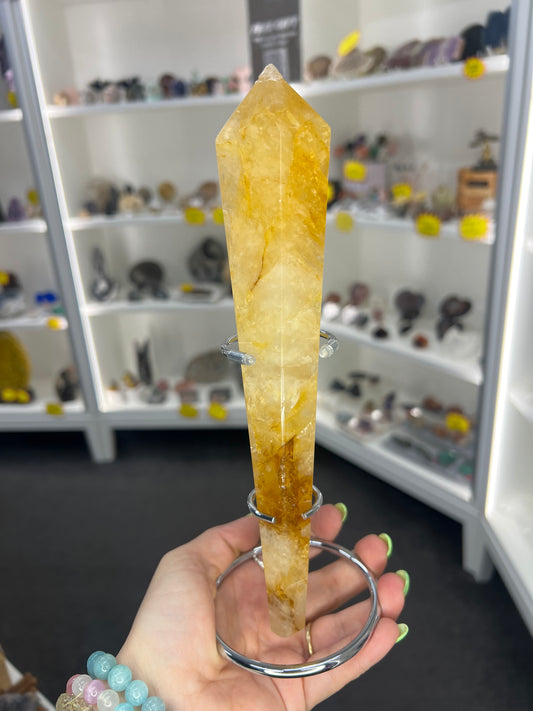 Golden Healer Wand on Stand