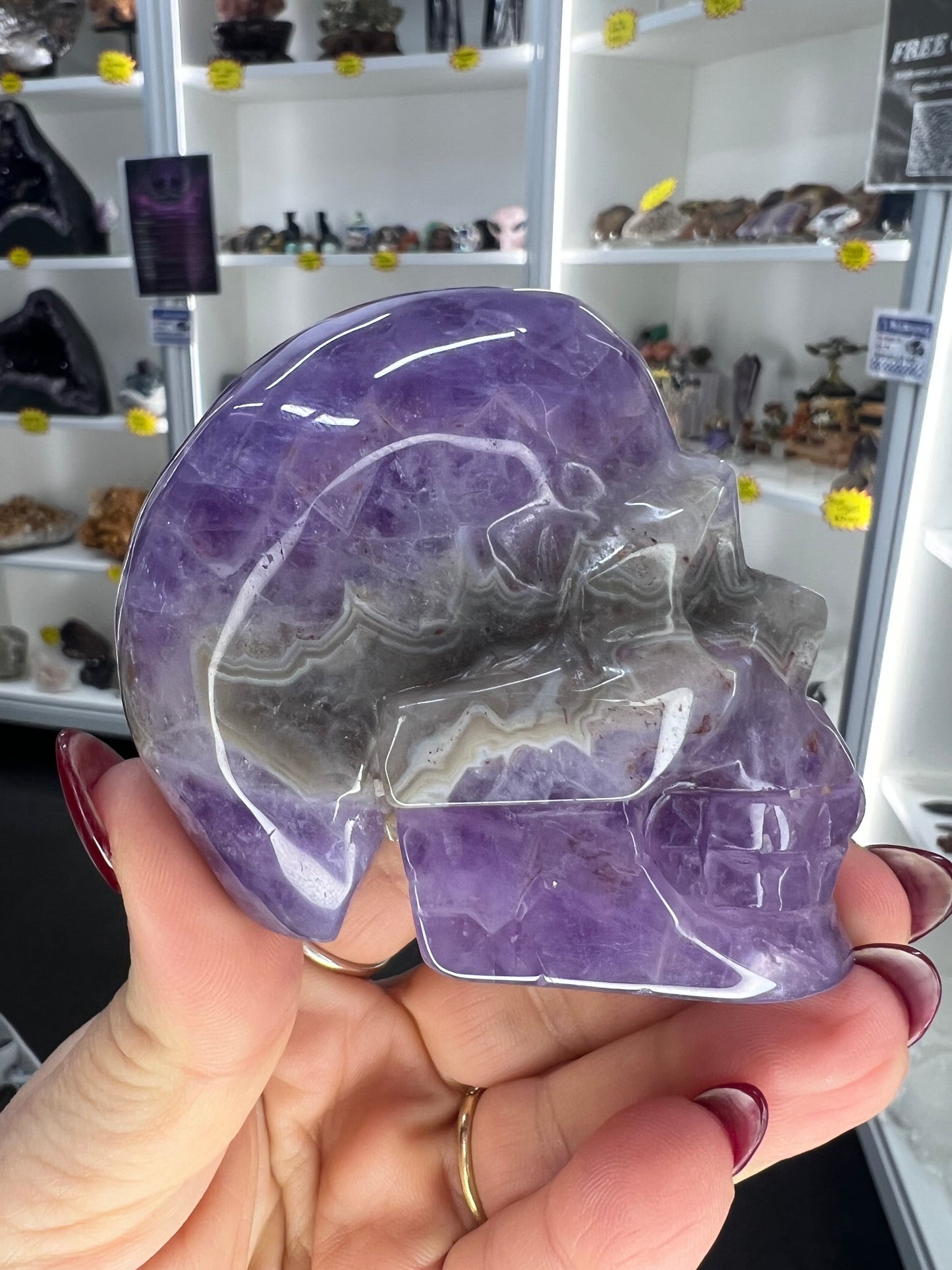 Crazy Lace Amethyst Skull