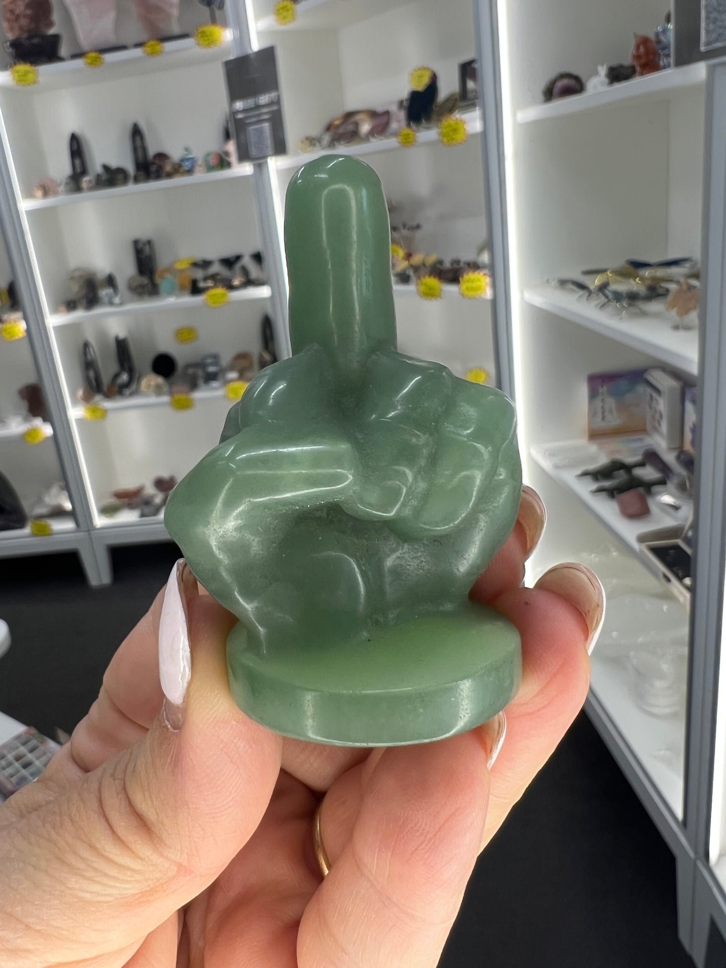 Green Aventurine Middle Finger