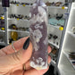 Black Flower Agate Tower