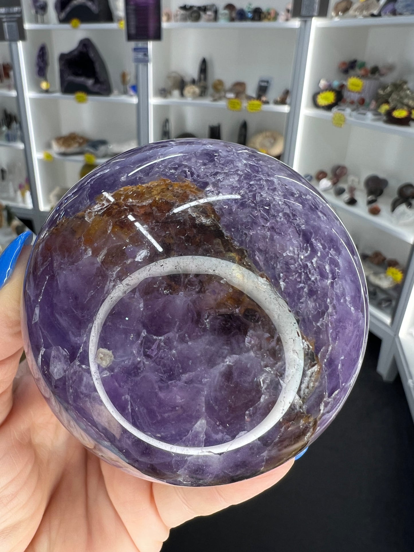Crazy Lace Amethyst Sphere on Stand