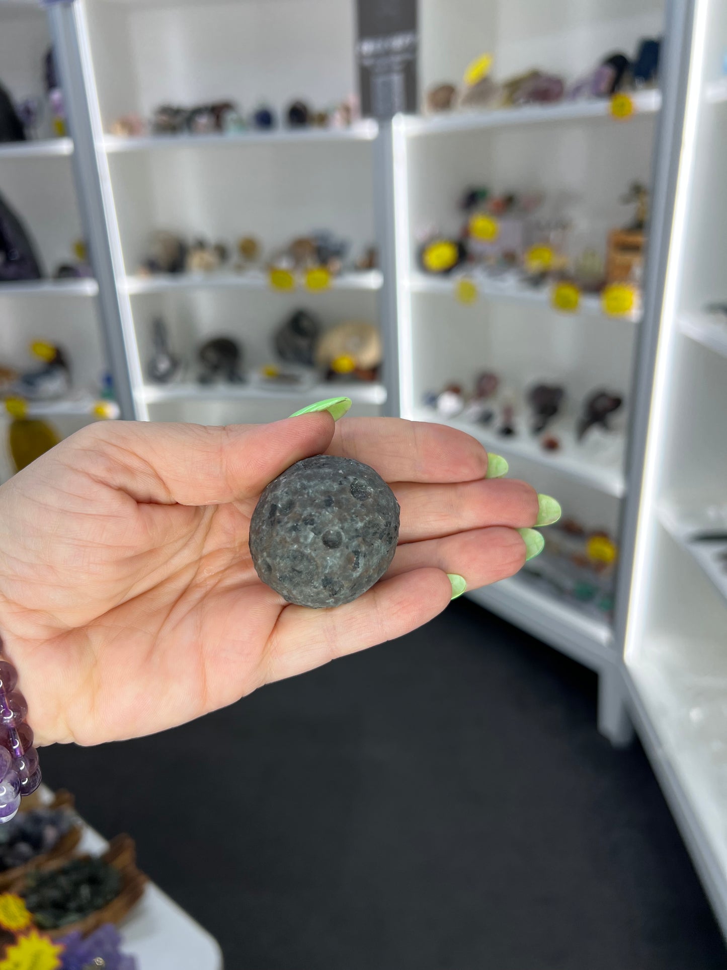 Yooperlite Moon Sphere on Stand (UV Reactive)