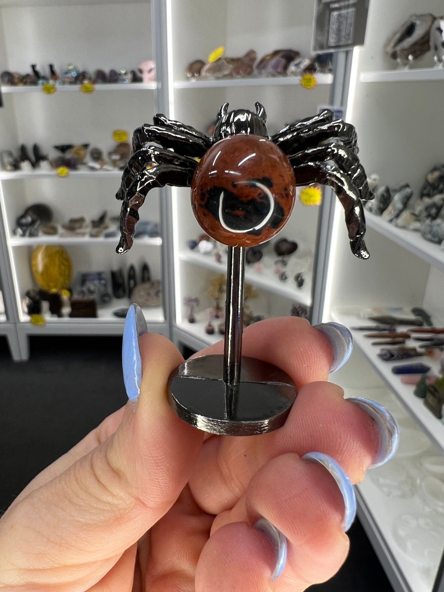 Red Jasper Spider on Stand