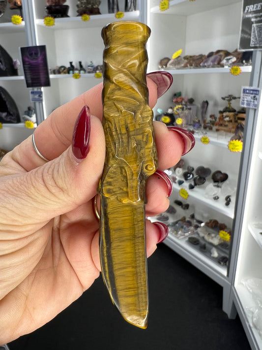 Tigers Eye Wolf Dagger