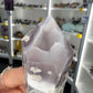 Black Flower Agate Tower
