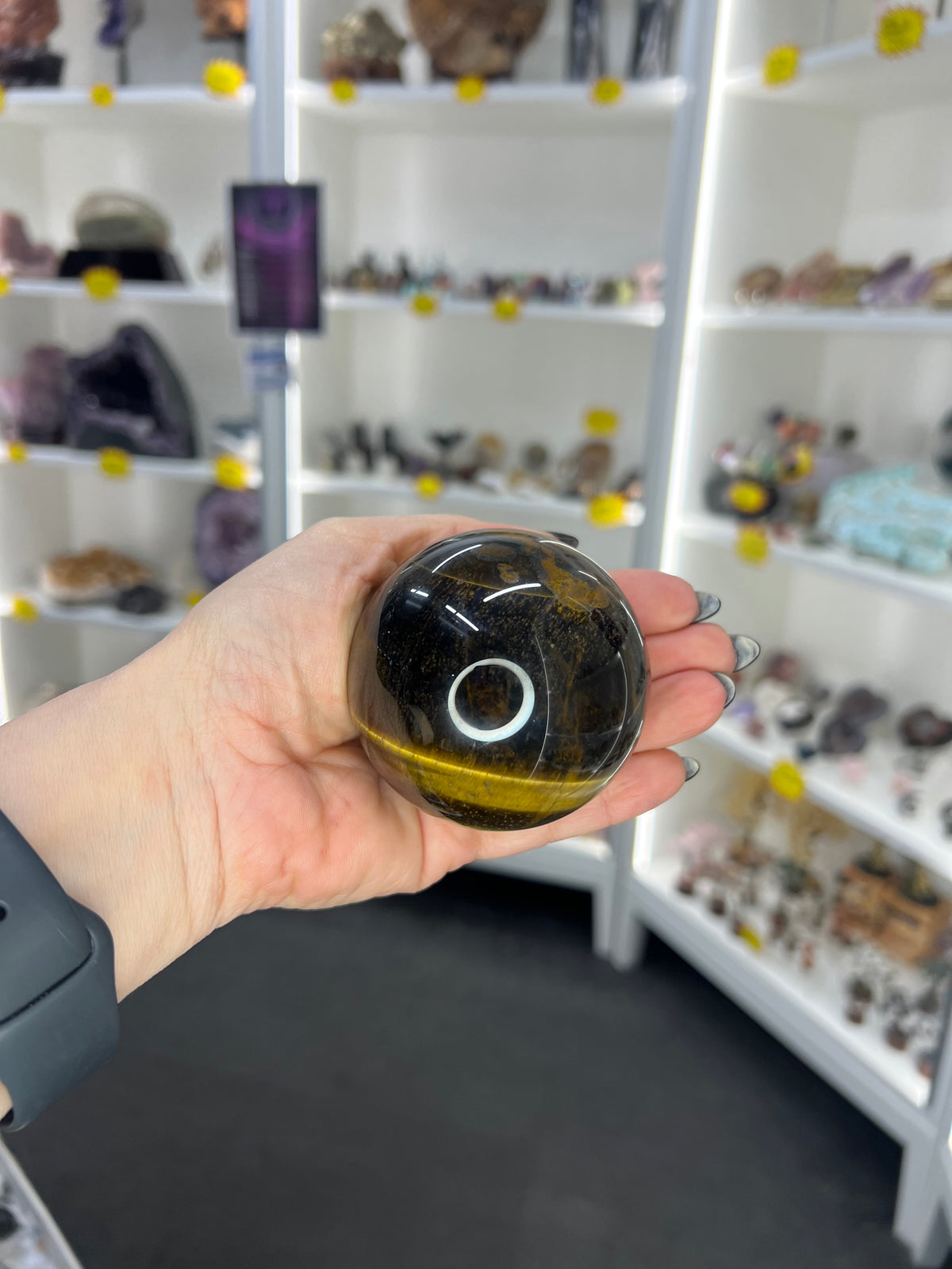 Tigers Eye Sphere on Stand