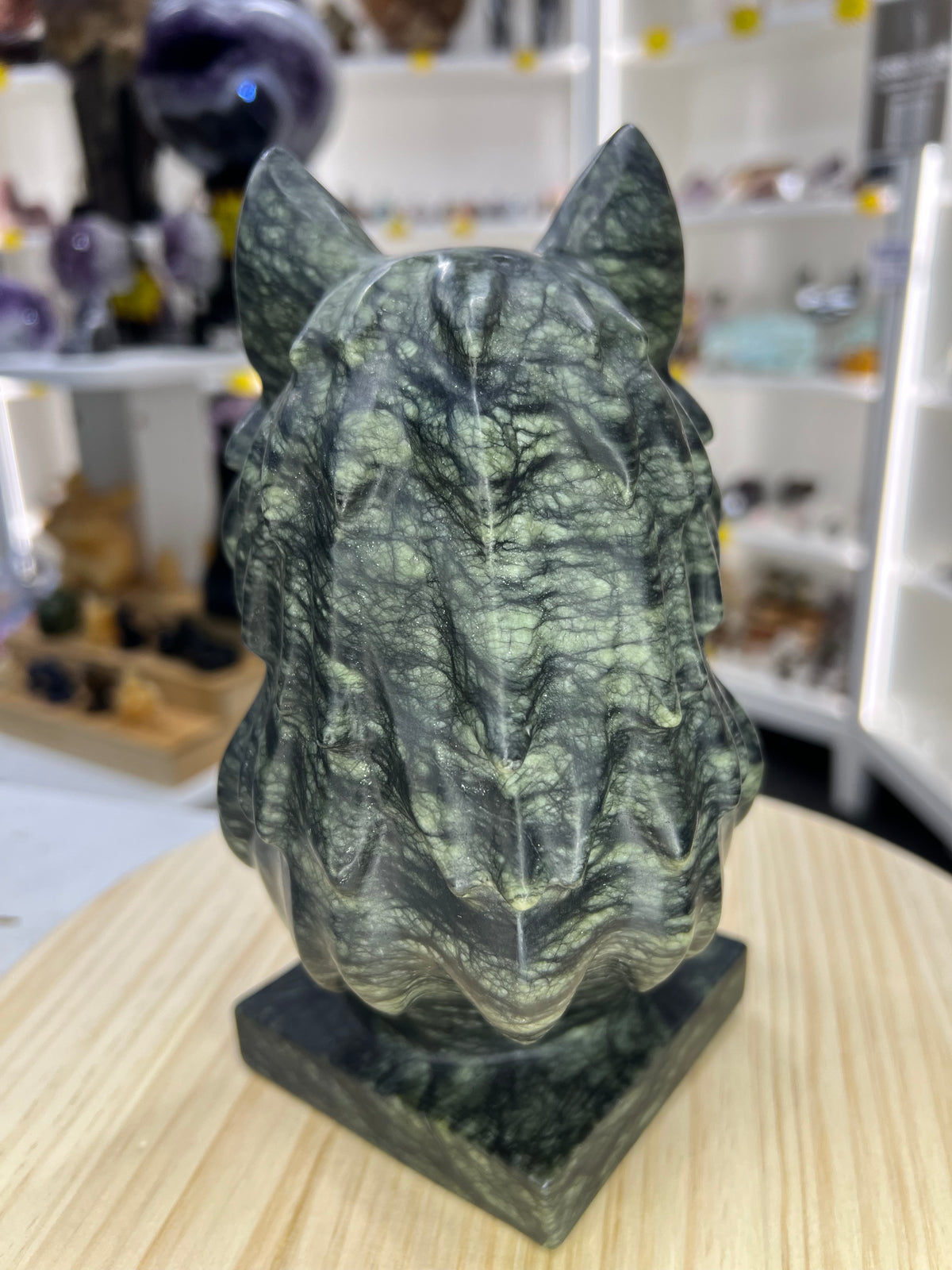 Huge Jade Wolf Head