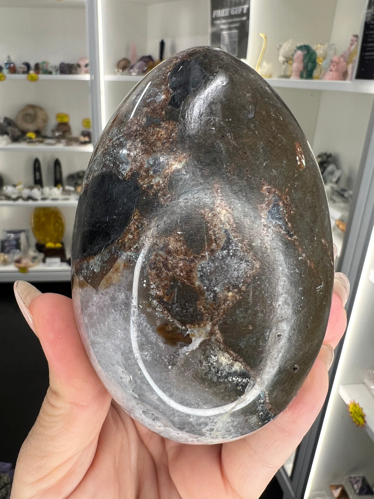 Druzy Agate Egg with Stand