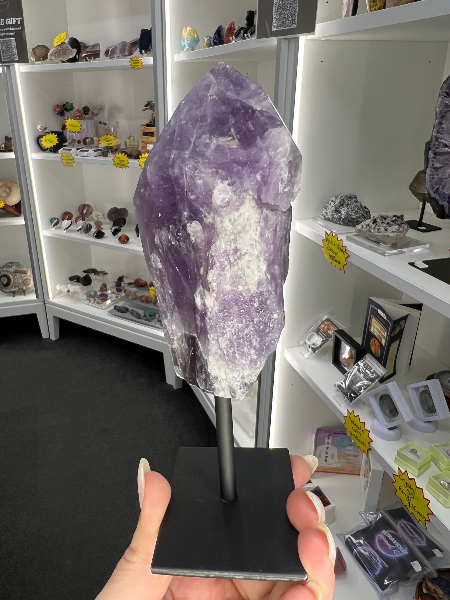 Amethyst Point on Stand