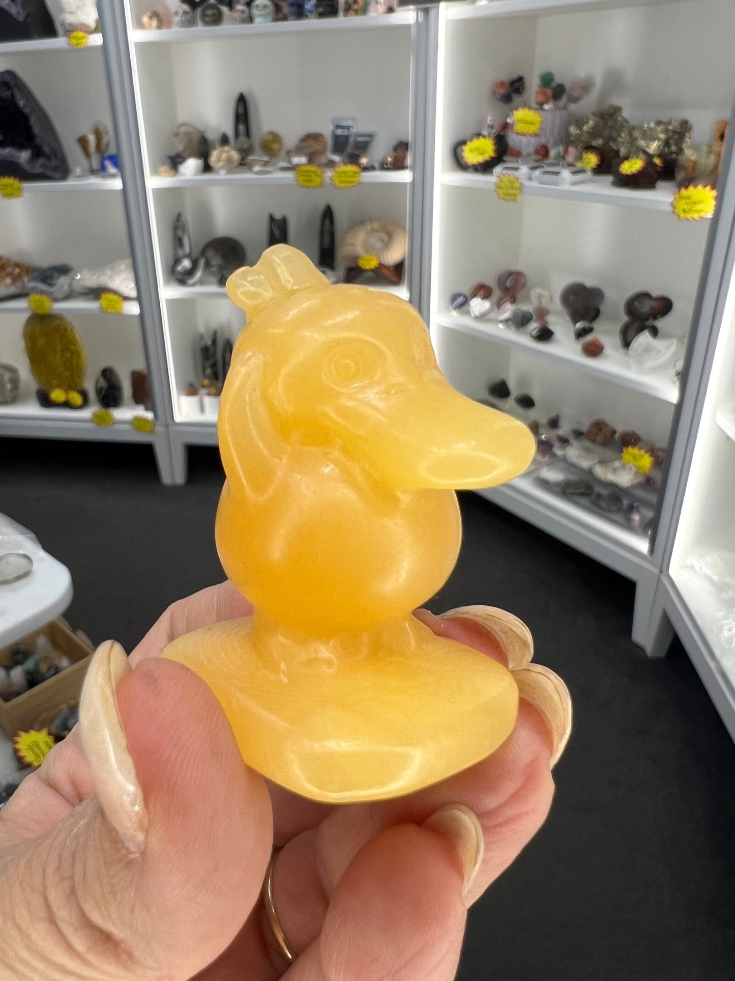Yellow Calcite Character Carving
