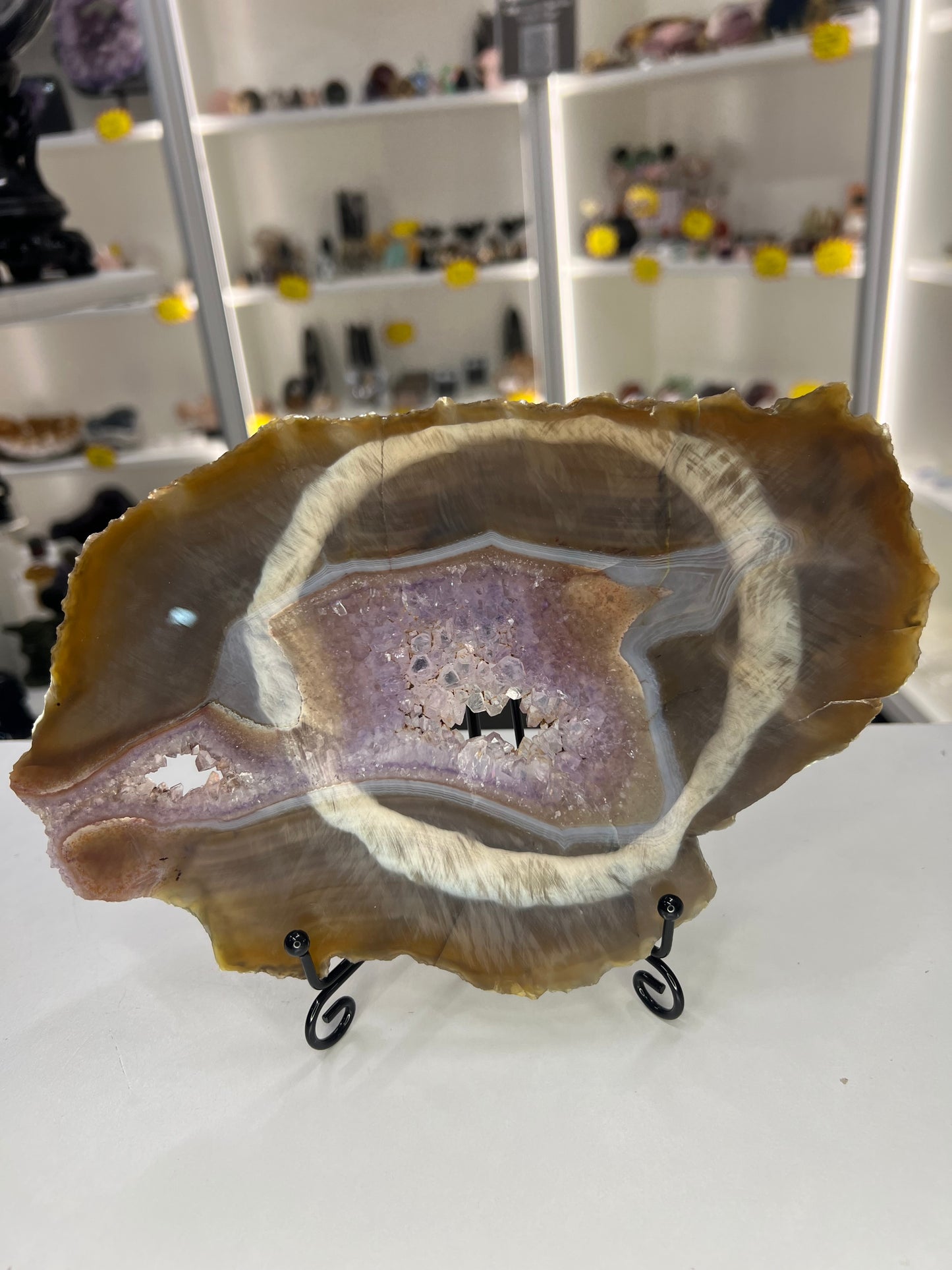 Amethyst / Agate Slab on Stand
