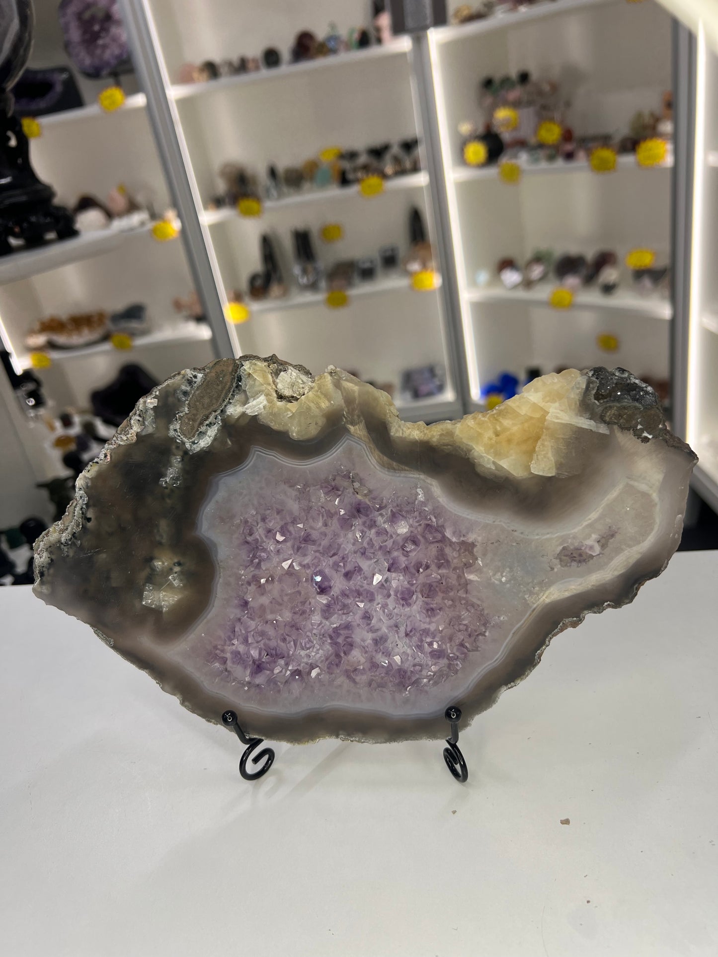 Amethyst / Agate Slab on Stand