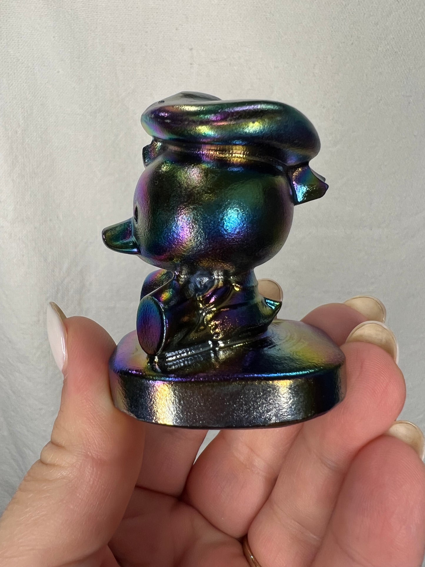 Aura Black Obsidian Baby Donald Duck Carving