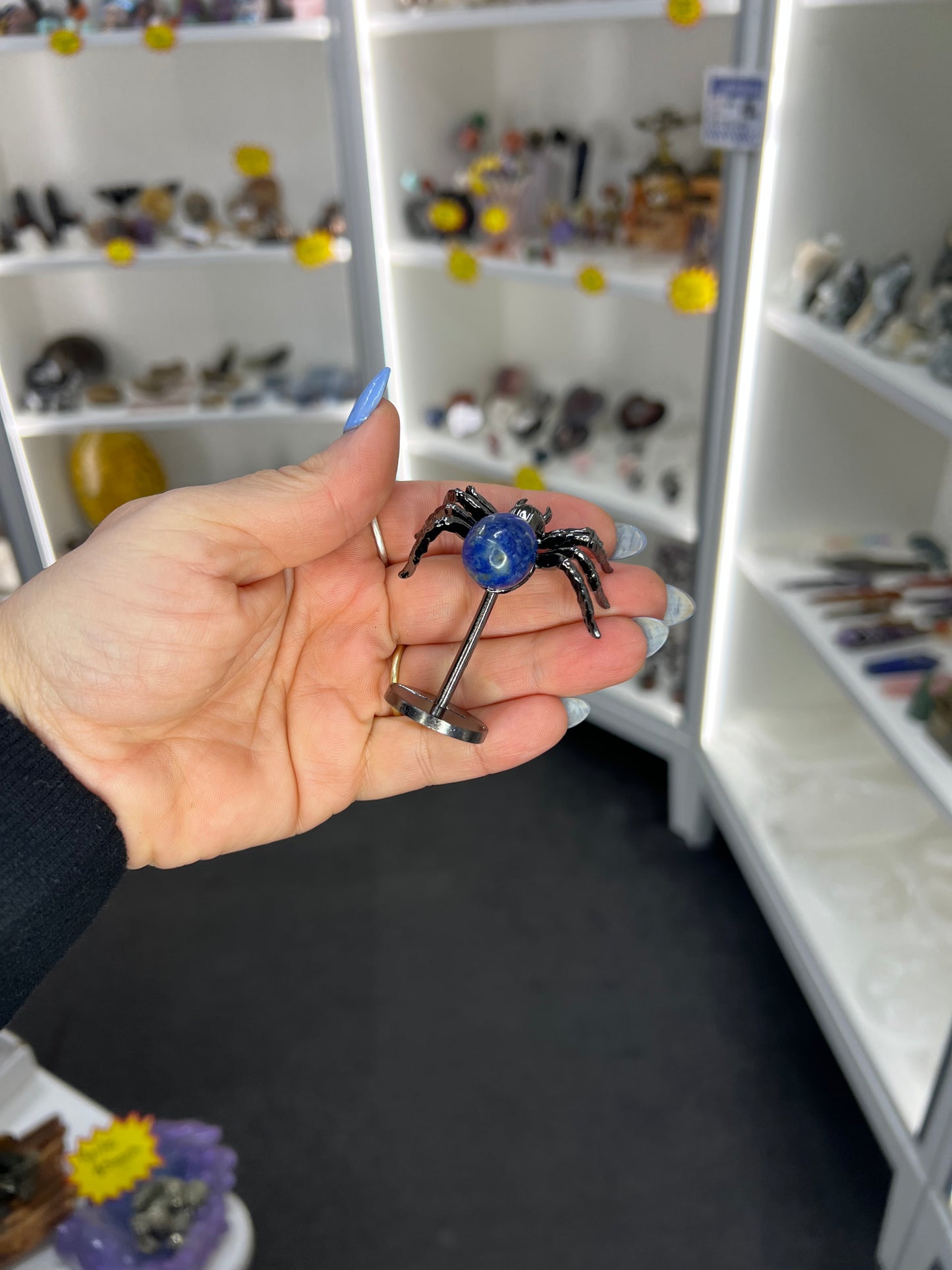 Lapis Lazuli Spider on Stand