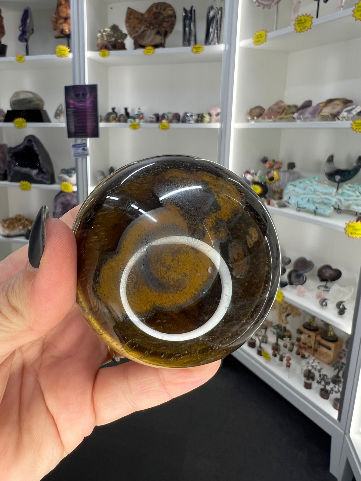 Tigers Eye Sphere on Stand