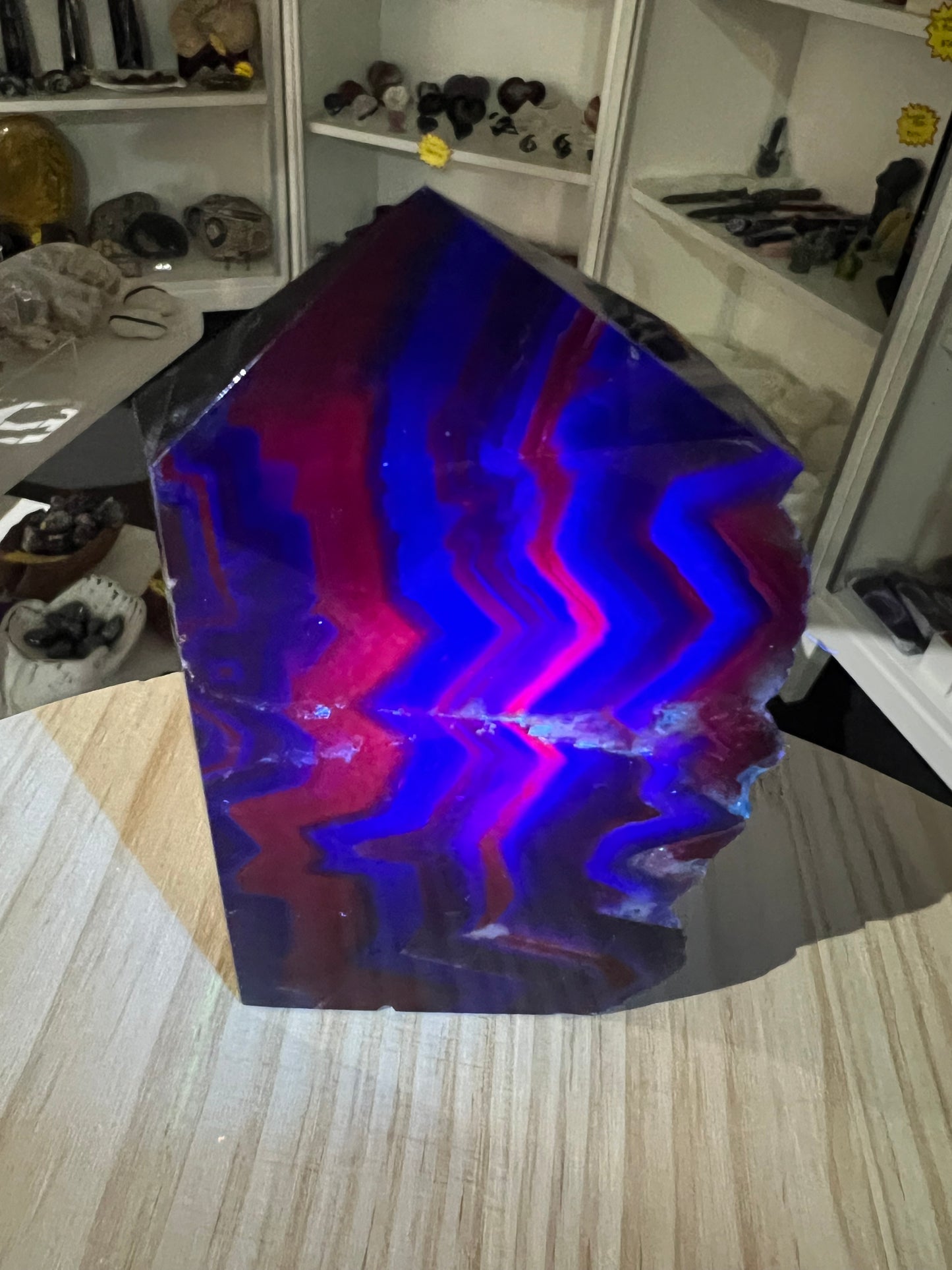 Black Fluorite Slab / Tower (UV Reactive)